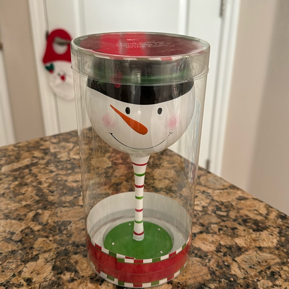 Holiday Snowman 18 oz. Wine Glass